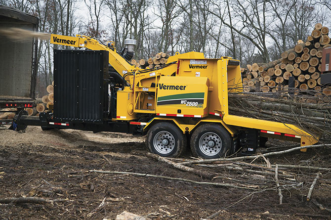 Wood chipping operation